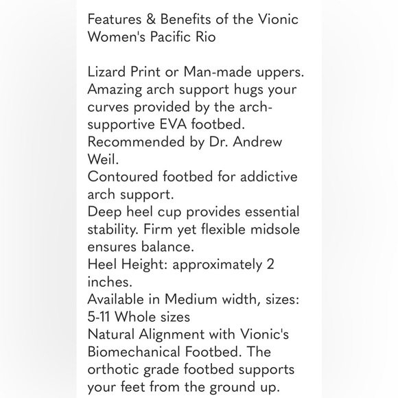 Vionic Pacific Rio Women's White Lizard Platform Sandals Size 9 - Picture 4 of 14